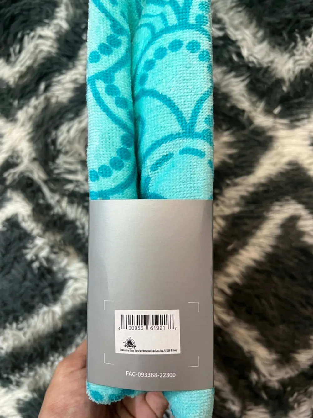Disney Ariel The Little Mermaid Aqua Turquoise Beach Towel w Fins NWT